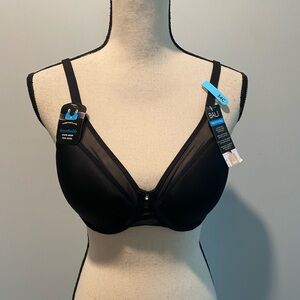 Bali Black Comfortlite Smoothing Breathable Convertible Straps Bra NWT 34C